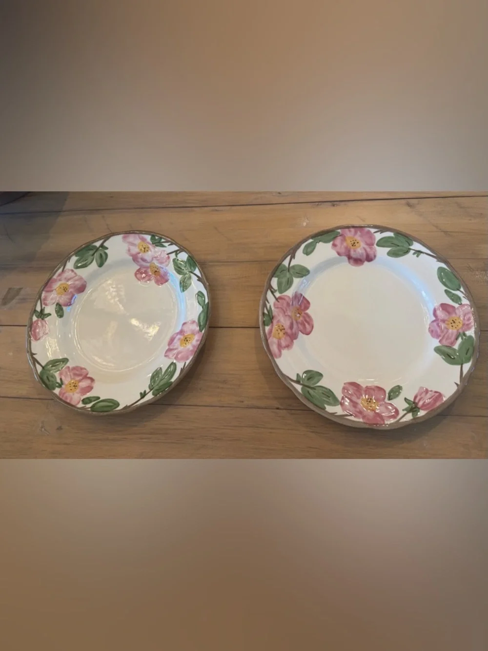 Franciscan Desert Rose Dinner Plates Set 2 England Cottagecore Pink Floral - Picture 6 of 6